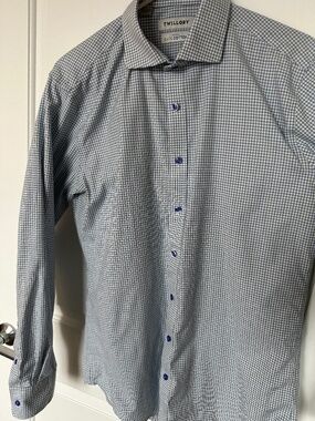 Twillory cotton dress shirt - Blue/Green plaid